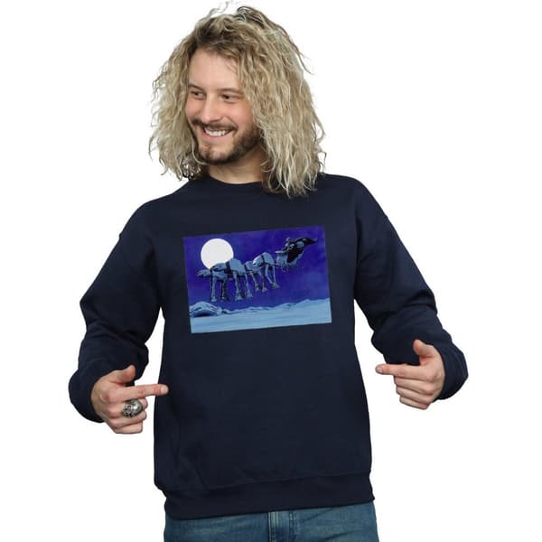 Star Wars Mens Christmas AT-AT Sleigh Sweatshirt