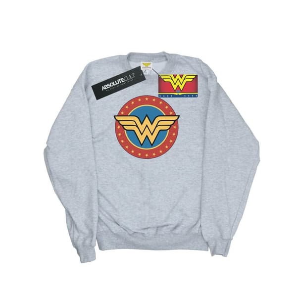 DC Comics Boys Wonder Woman Circle Logo Sweatshirt Sports Grey 5-6 Years