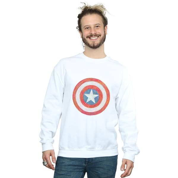 Marvel Mens Captain America Sketched Shield Sweatshirt