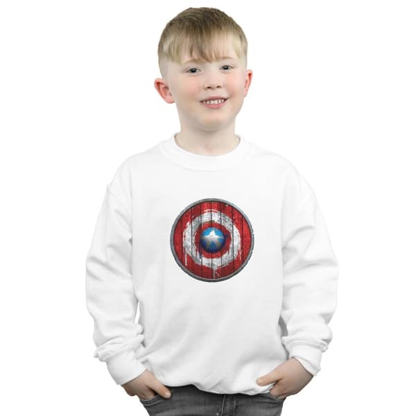 Marvel Boys Captain America Wooden Shield Sweatshirt