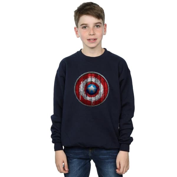 Marvel Boys Captain America Wooden Shield Sweatshirt