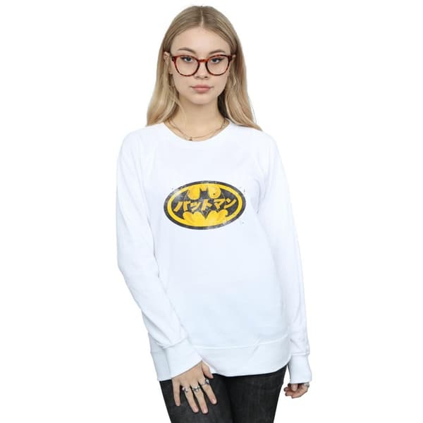 DC Comics Womens/Ladies Batman Japanese Logo Yellow Sweatshirt