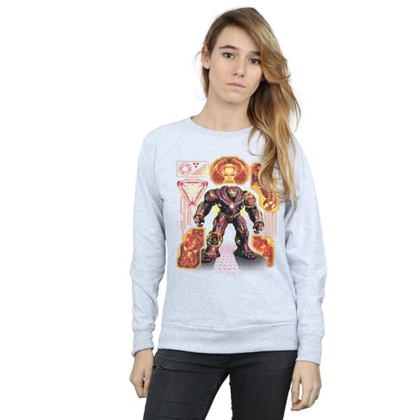 Marvel Womens/Ladies Avengers Infinity War Hulkbuster Blueprint Sweatshirt