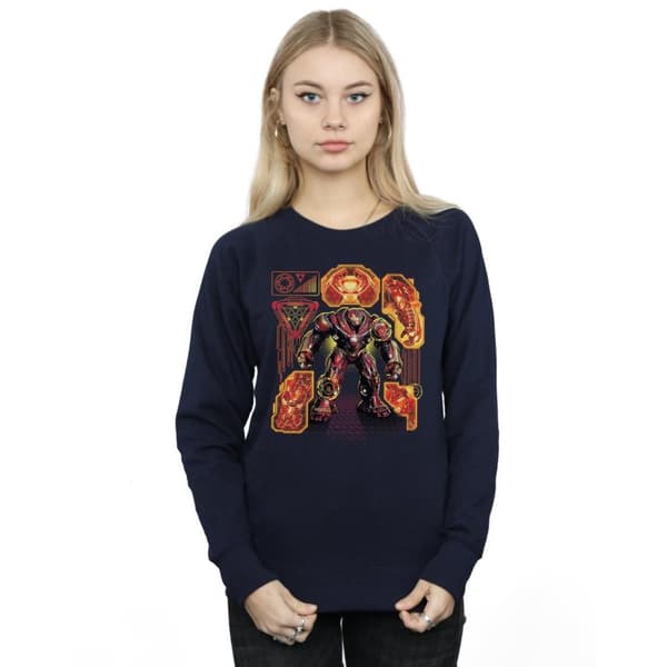 Marvel Womens/Ladies Avengers Infinity War Hulkbuster Blueprint Sweatshirt