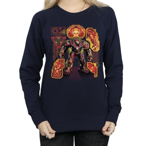Marvel Womens/Ladies Avengers Infinity War Hulkbuster Blueprint Sweatshirt