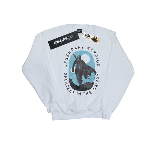 Star Wars Mens The Mandalorian Legendary Warrior Greatest In The Galaxy Sweatshirt White 5XL