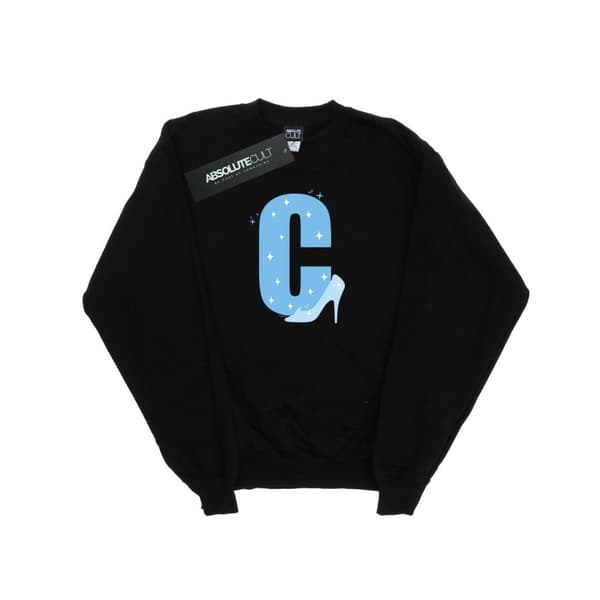 Disney Girls Alphabet C Is For Cinderella Sweatshirt Black 7-8 Years