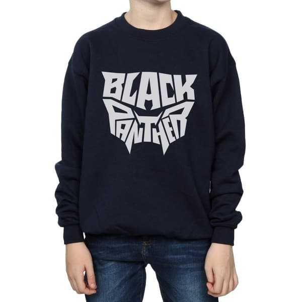 Marvel Boys Black Panther Worded Emblem Sweatshirt