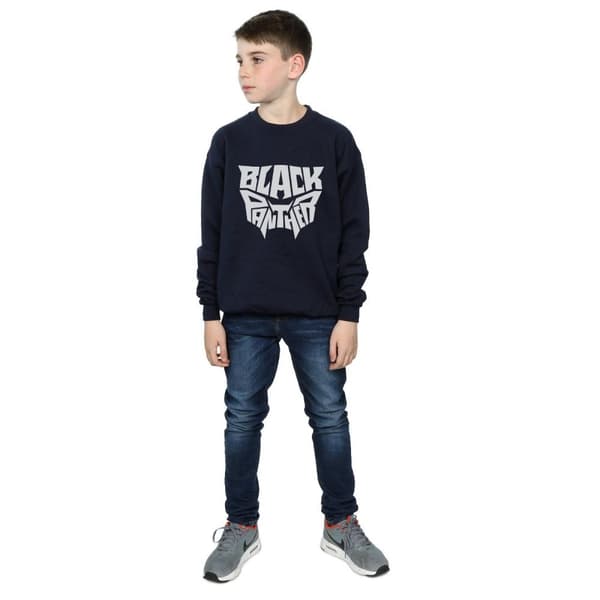 Marvel Boys Black Panther Worded Emblem Sweatshirt