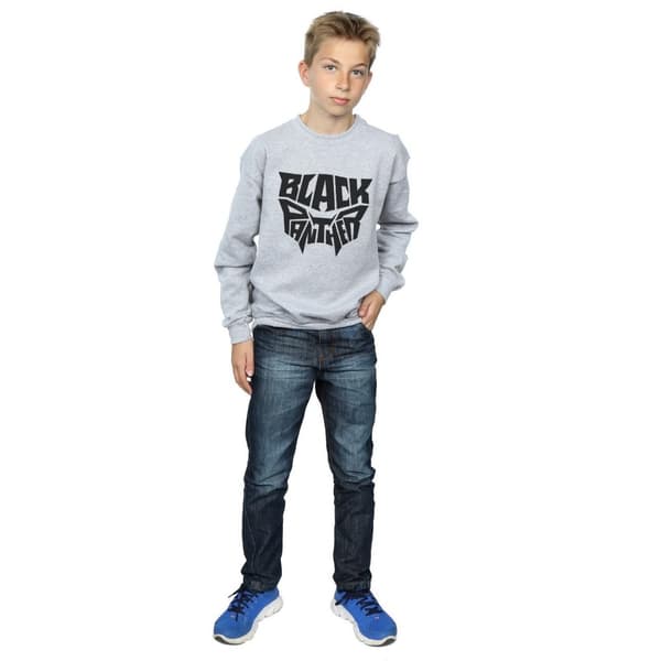 Marvel Boys Black Panther Worded Emblem Sweatshirt