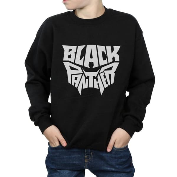 Marvel Boys Black Panther Worded Emblem Sweatshirt