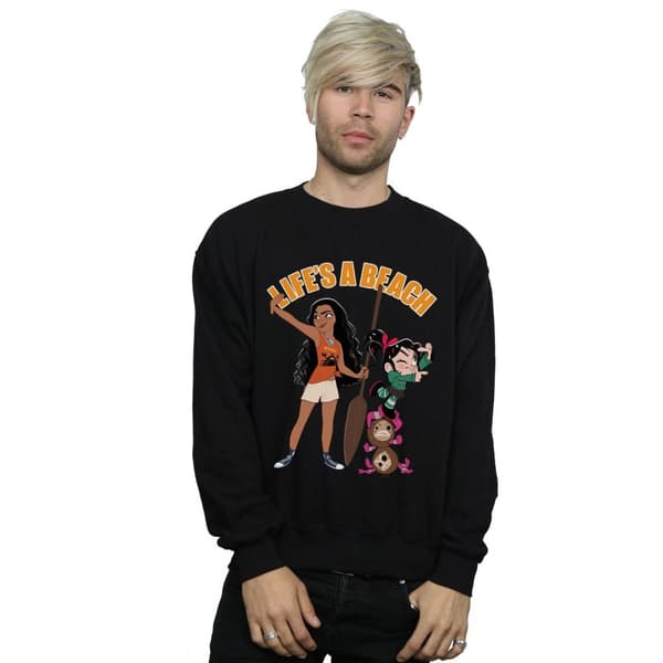 Disney Mens Wreck It Ralph Moana And Vanellope Sweatshirt
