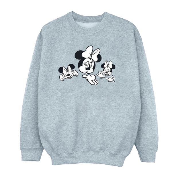 Disney Mens Minnie Mouse Three Faces Sweatshirt