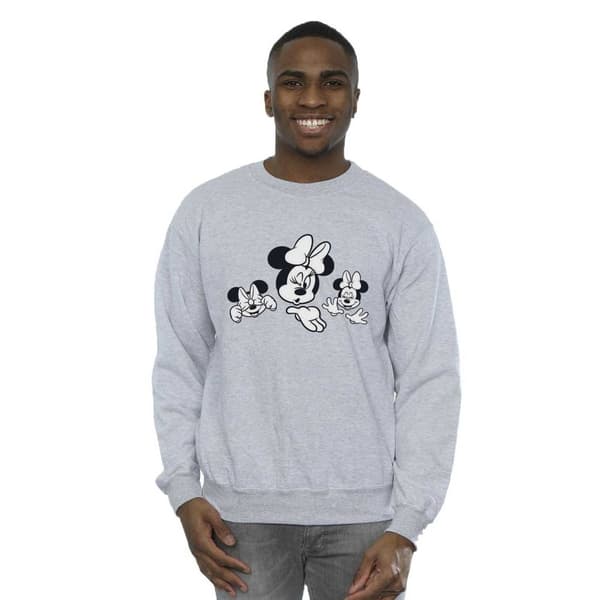 Disney Mens Minnie Mouse Three Faces Sweatshirt