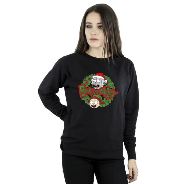 Rick And Morty Sweatshirt med julkrans för kvinnor/damer
