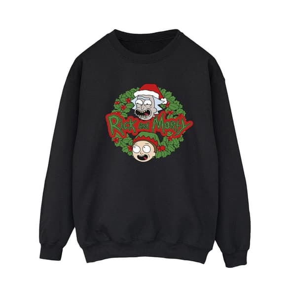 Rick And Morty Sweatshirt med julkrans för kvinnor/damer