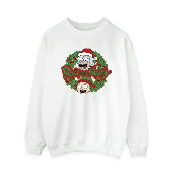 Rick And Morty Womens/Ladies Christmas Wreath Sweatshirt