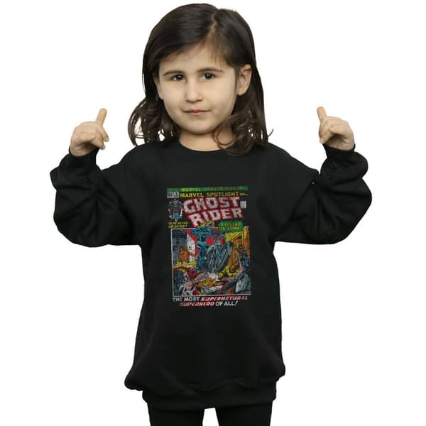 Marvel Girls Ghost Rider Distressed Spotlight Sweatshirt