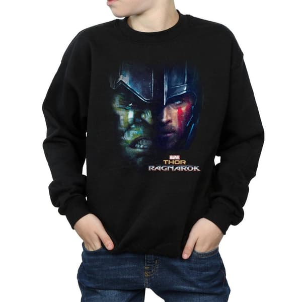 Marvel Pojkar Thor Ragnarok Hulk Sweatshirt med delat ansikte