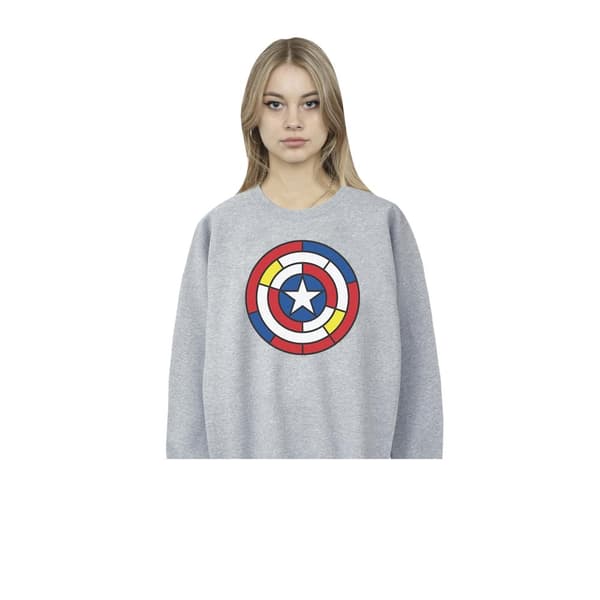 Marvel Womens/Ladies Captain America Stained Glass Shield Sweatshirt