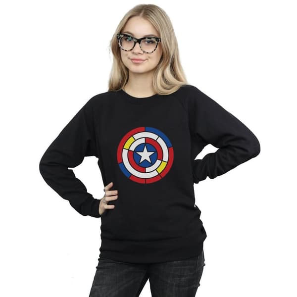 Marvel Womens/Ladies Captain America Stained Glass Shield Sweatshirt