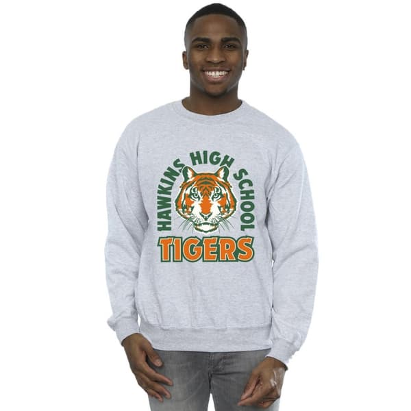 Netflix Mens Stranger Things Hawkins Arch Tiger Sweatshirt