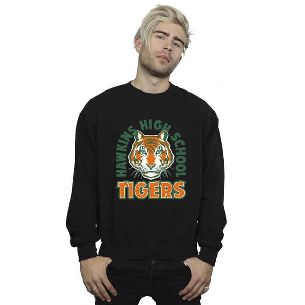 Netflix Mens Stranger Things Hawkins Arch Tiger Sweatshirt