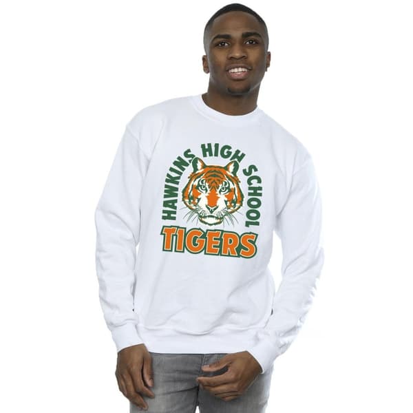 Netflix Mens Stranger Things Hawkins Arch Tiger Sweatshirt