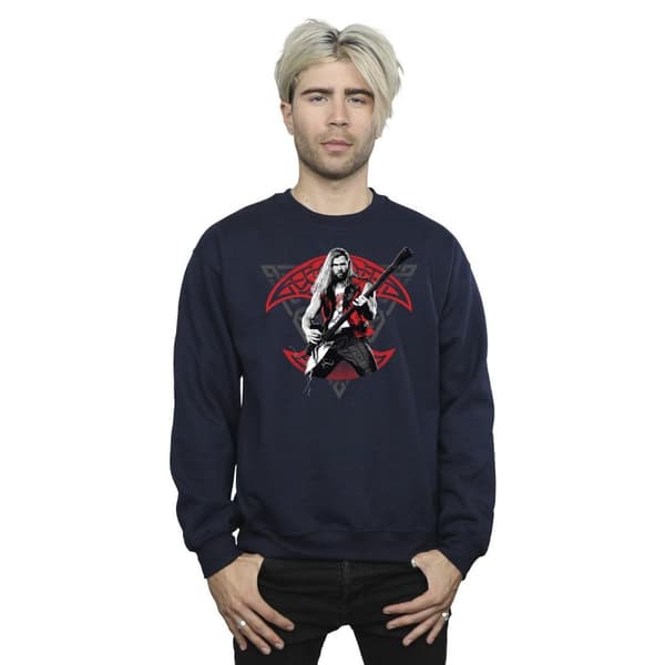 Marvel Mens Thor Love And Thunder Solo Guitar Sweatshirt