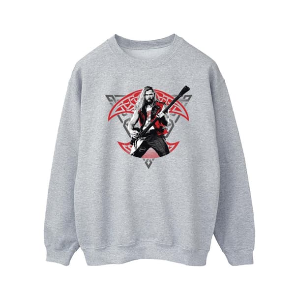 Marvel Mens Thor Love And Thunder Solo Guitar Sweatshirt