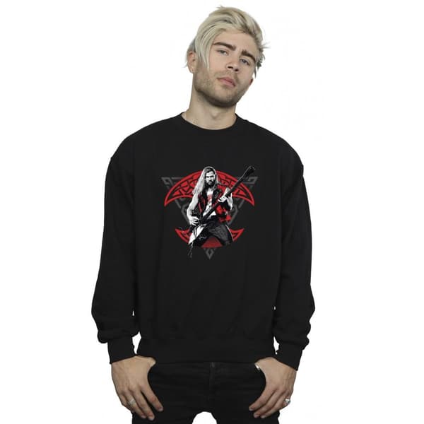 Marvel Mens Thor Love And Thunder Solo Guitar Sweatshirt