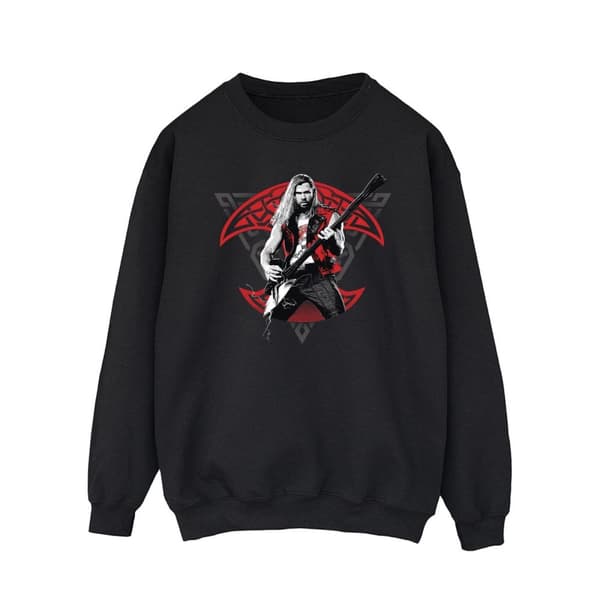 Marvel Mens Thor Love And Thunder Solo Guitar Sweatshirt