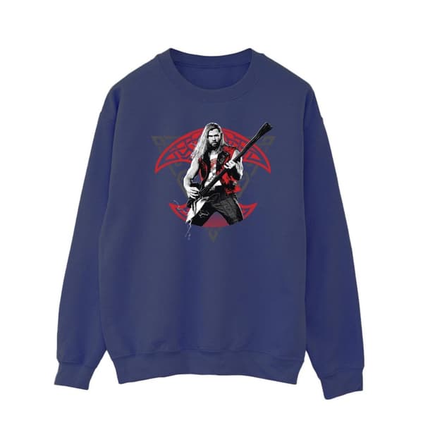 Marvel Mens Thor Love And Thunder Solo Guitar Sweatshirt