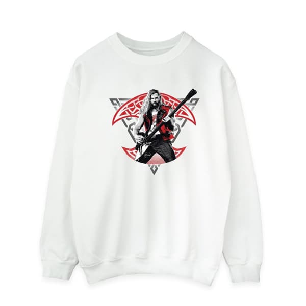 Marvel Mens Thor Love And Thunder Solo Guitar Sweatshirt