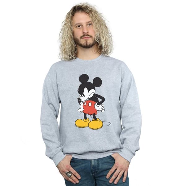 Disney Mens Mickey Mouse Angry Look Down Sweatshirt