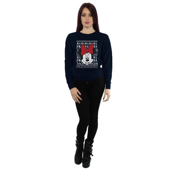 Disney Womens/Ladies Mickey Mouse Christmas Head Sweatshirt