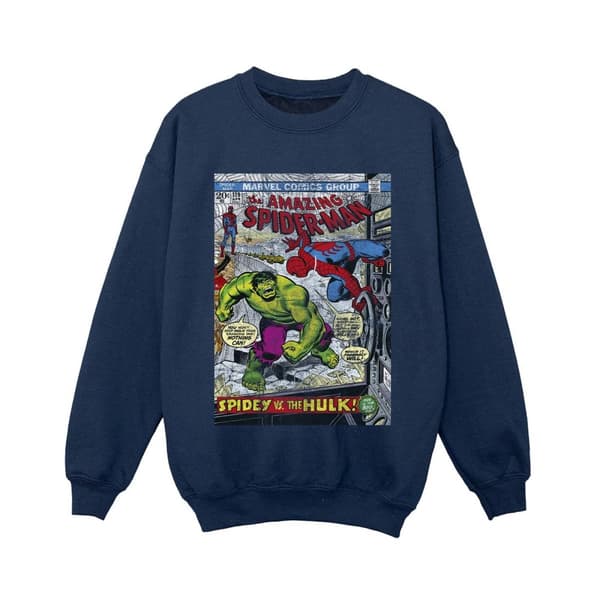 Marvel Pojkar Spider-Man VS Hulk Cover Sweatshirt Navy Blue 7-8 Years
