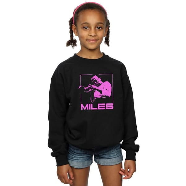 Miles Davis Rosa fyrkantig sweatshirt för flickor