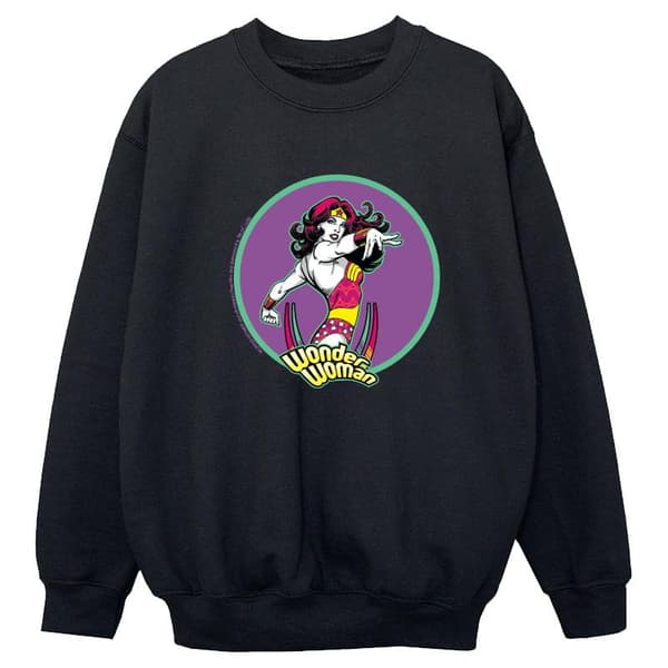DC Comics Wonder Woman Core Psychadelic-tröja för flickor Black 3-4 Years