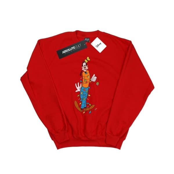 Disney Sweatshirt med Goofy-julljus för herrar Red 3XL