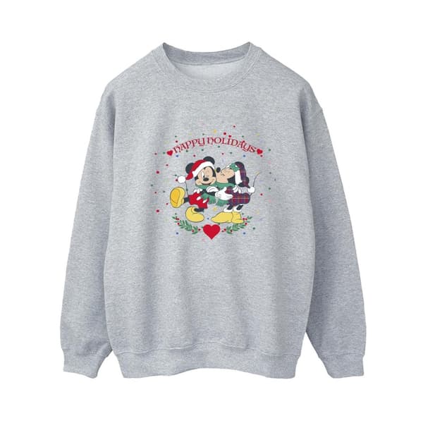 Disney Womens/Ladies Mickey Mouse Mickey Minnie Christmas Sweatshirt