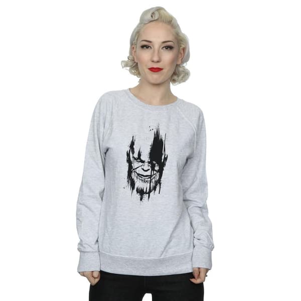 Marvel Dam/Tjej Avengers Infinity War Thanos Face Sweatshirt