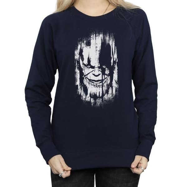 Marvel Dam/Tjej Avengers Infinity War Thanos Face Sweatshirt