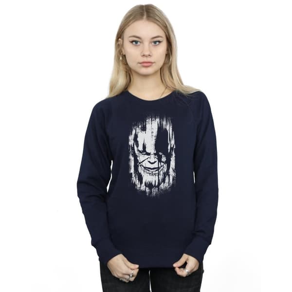 Marvel Dam/Tjej Avengers Infinity War Thanos Face Sweatshirt