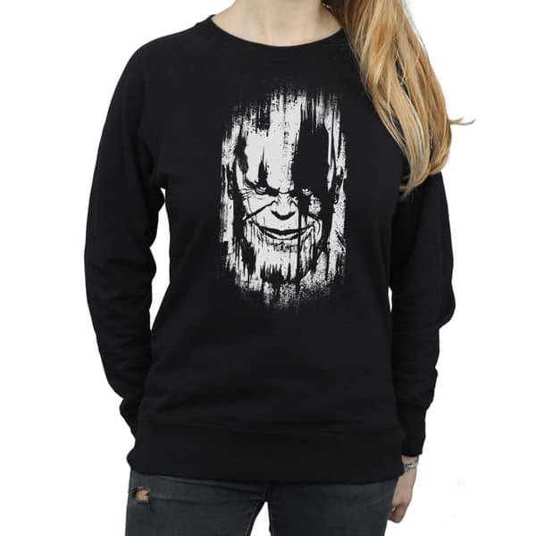Marvel Dam/Tjej Avengers Infinity War Thanos Face Sweatshirt