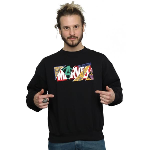 Marvel Mens Collage Logo Sweatshirt
