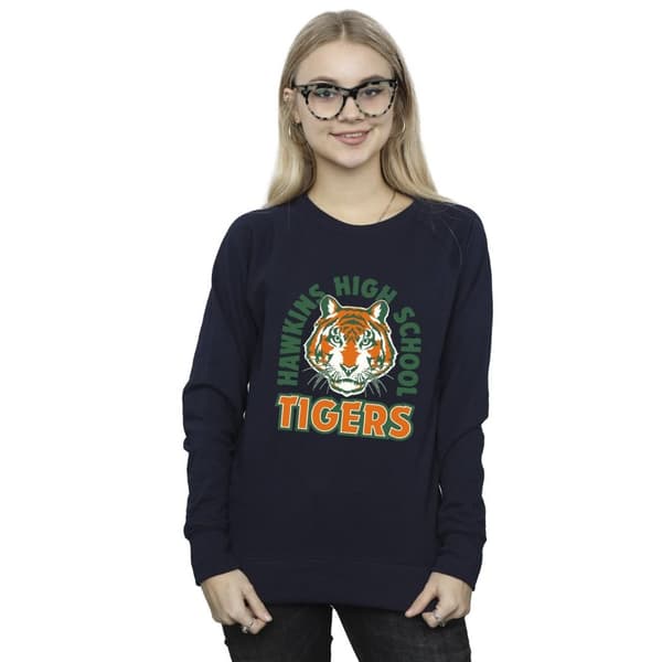 Netflix Stranger Things Hawkins Arch Tiger - Sweatshirt för kvinnor/damer