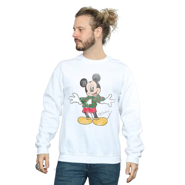Disney Mens Mickey Mouse Christmas Jumper Sweatshirt