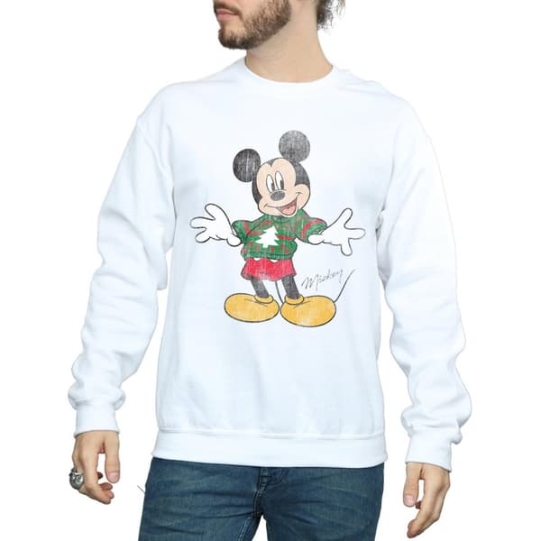 Disney Mens Mickey Mouse Christmas Jumper Sweatshirt
