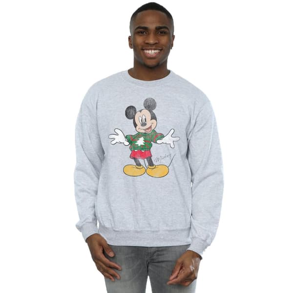 Disney Mens Mickey Mouse Christmas Jumper Sweatshirt
